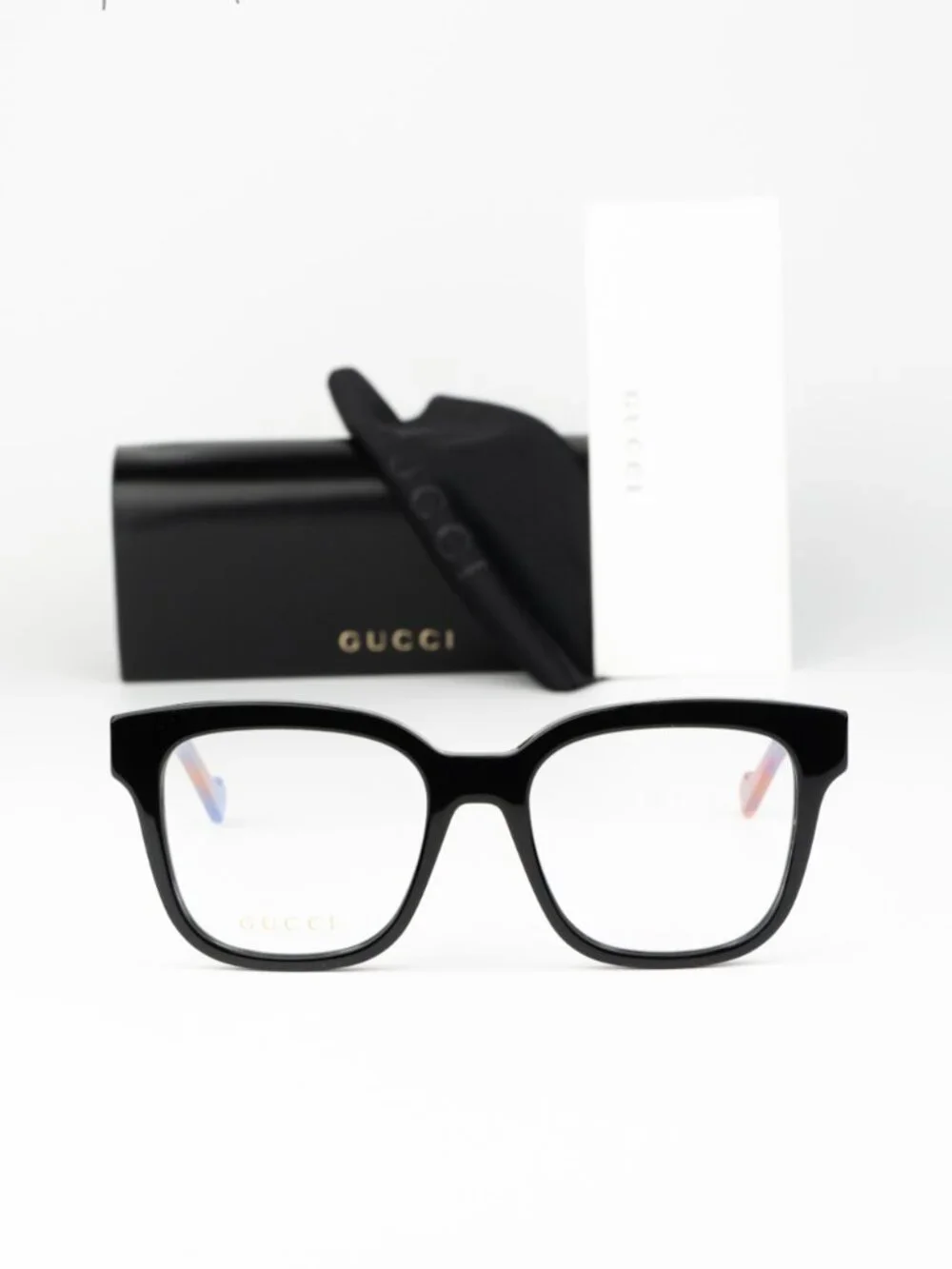 Gucci Women Eyeglasses Black Pink Havana Demo Square GG0958O 011 NEW AUTHENTIC